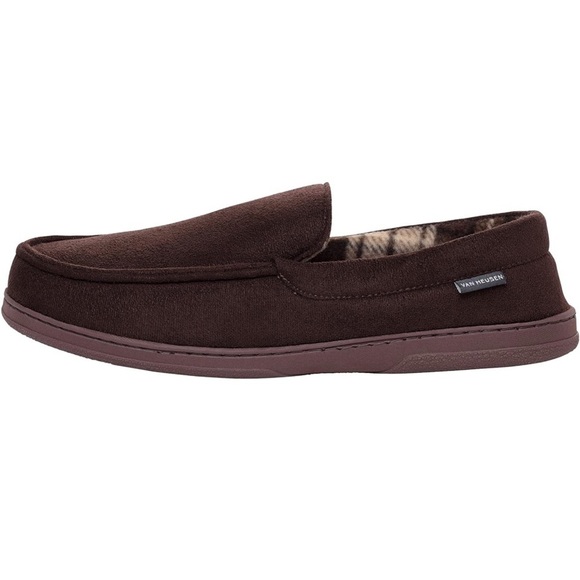 Van Heusen Mens Comfy Slip-on Micro Suede Softflannel Lining Slippers - Picture 3 of 7